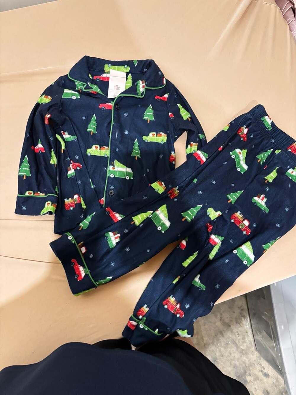 Wondershop Christmas Cars Pajama Set Size 2T Navy Blue